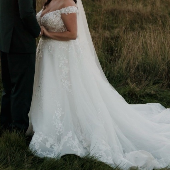 Stunning Ivory Sequin Wedding Dress - Picture 6 of 15
